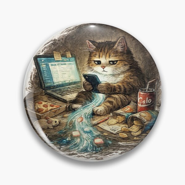Item preview, Cat Procrastination Sticker – Funny Work From Home Struggle Animal Art designed and sold by Felixuss.