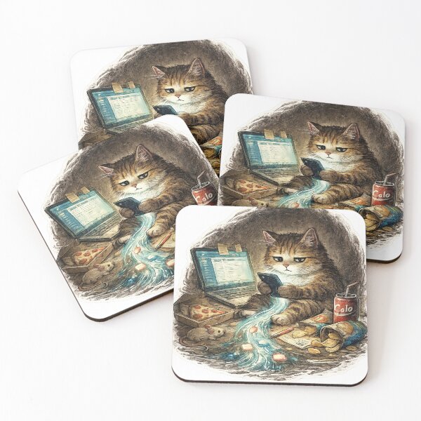 Item preview, Cat Procrastination Sticker – Funny Work From Home Struggle Animal Art designed and sold by Felixuss.