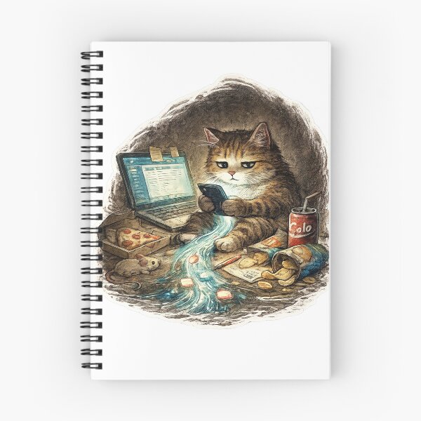 Item preview, Cat Procrastination Sticker – Funny Work From Home Struggle Animal Art designed and sold by Felixuss.