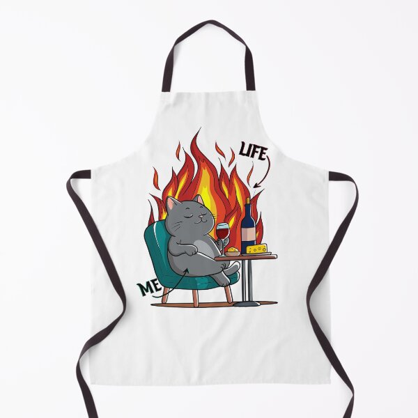 Item preview, Funny Cat Fine Wine Meme - Life is on Fire - Sarcastic Humor designed and sold by BlackCat Vibe.