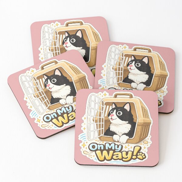 Item preview, On My Way Cat – Cute Cat Carrier Meme | Funny Pet Lover Aesthetic Design designed and sold by sumodesign.