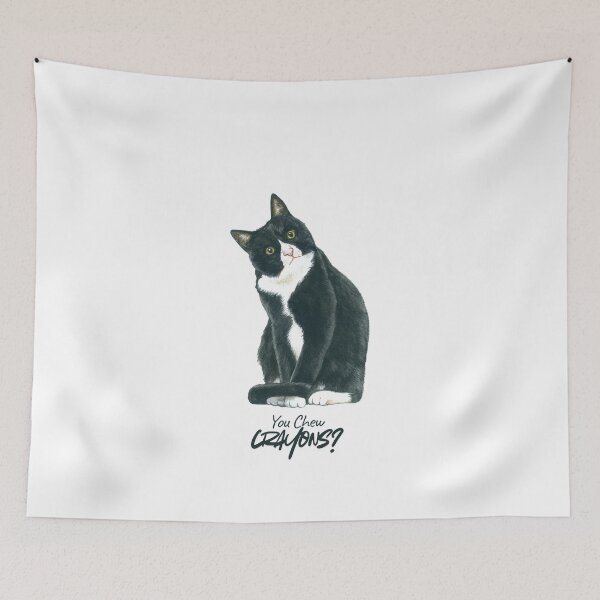Item preview, You Chew Crayons Cat – Funny Curious Cat Minimalist Design designed and sold by Refinedpaws.