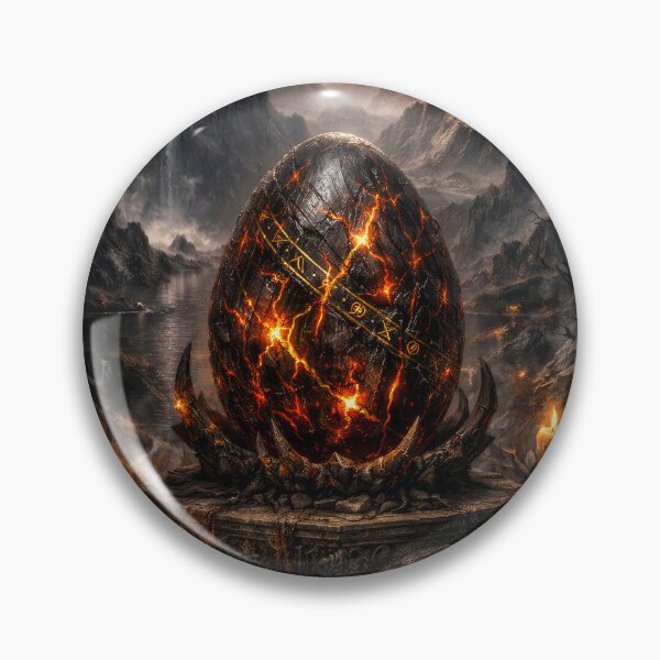 Item preview, Dark Dragon Egg Ritual – Lava Cracked Egg, Fantasy Landscape, Gothic Castle, Epic Dark Fantasy Scene, Magical Artifact, Cinematic Illustration designed and sold by DrakariArt.