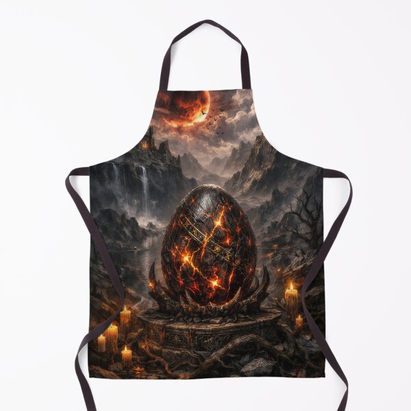 Item preview, Dark Dragon Egg Ritual – Lava Cracked Egg, Fantasy Landscape, Gothic Castle, Epic Dark Fantasy Scene, Magical Artifact, Cinematic Illustration designed and sold by DrakariArt.