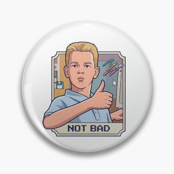 Item preview, 90s Retro Computer Meme Boy - "Not Bad" Vintage Sticker designed and sold by Figuverse.