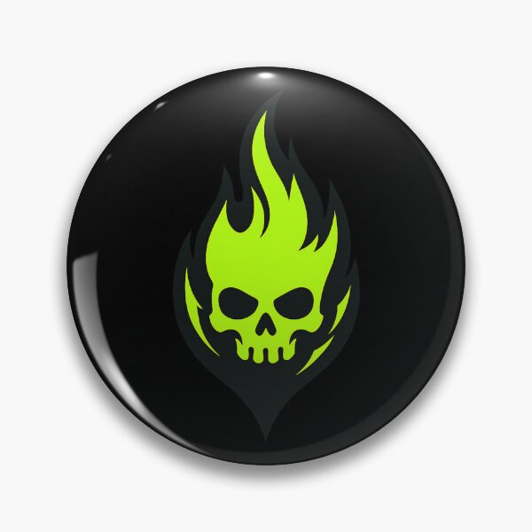 Item preview, Flame Skull Logo — Neon Green designed and sold by DreamMachine69.