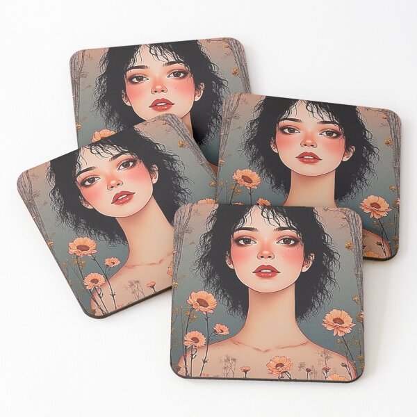 Item preview, Daisy Drift Woman Portrait Art designed and sold by blush-horizon.