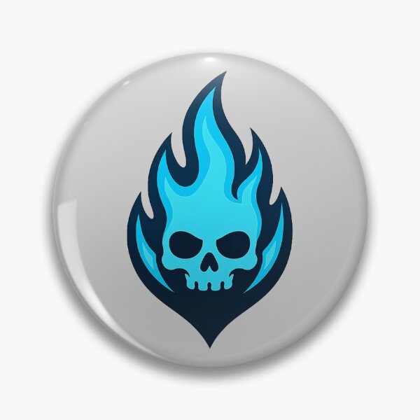 Item preview, Flame Skull Logo — Azure Blue designed and sold by DreamMachine69.