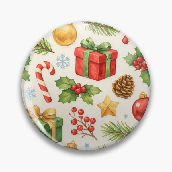 Item preview, Christmas Pattern - Festive Holiday Ornaments designed and sold by Myra365Art.