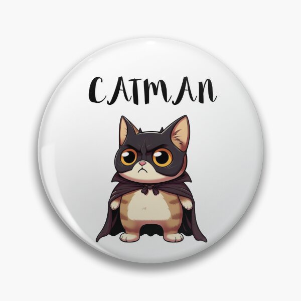Item preview, C.A.T.M.A.N. Funny Cute Super Hero Cat In Cape & Mask - Gothic Kitty Parody designed and sold by BlackCat Vibe.