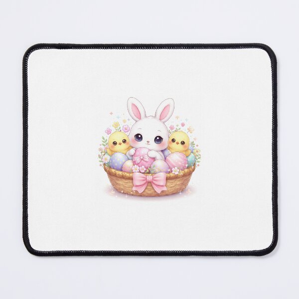 Item preview, Cute Easter Bunny with Chicks in Basket – Kawaii Spring Pastel Eggs Design designed and sold by Shaunasj.