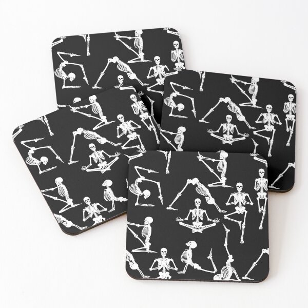 Item preview, halloween yoga skeletons black designed and sold by Gossip Rag.