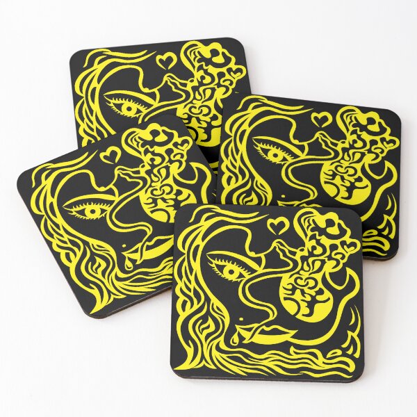 Item preview, Abstract Woman Line Art – Passionate Guarded Black Yellow 10 designed and sold by Angela Abstract Art .