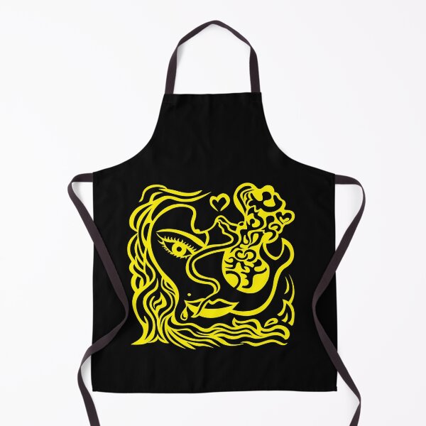 Item preview, Abstract Woman Line Art – Passionate Guarded Black Yellow 10 designed and sold by Angela Abstract Art .