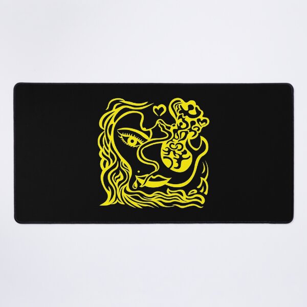 Item preview, Abstract Woman Line Art – Passionate Guarded Black Yellow 10 designed and sold by Angela Abstract Art .