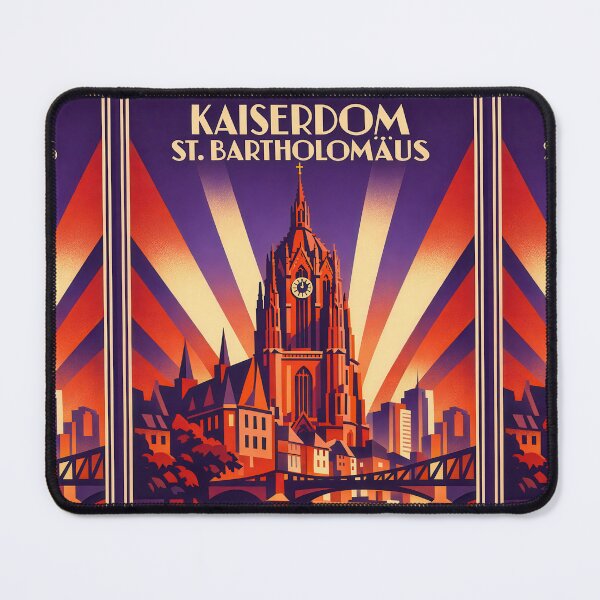 Item preview, Frankfurt Cathedral St. Bartholomew Art Deco Travel Poster designed and sold by Earth Celebration Designs.