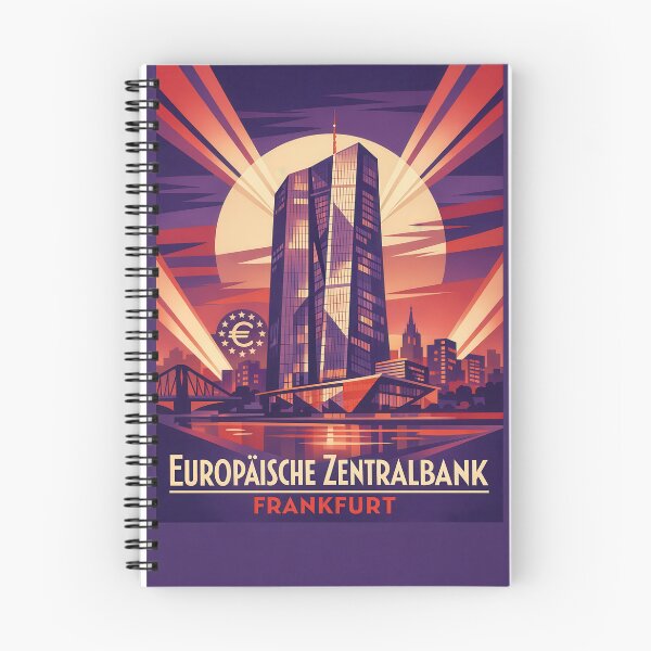 Item preview, European Central Bank Frankfurt Art Deco Travel Poster designed and sold by Earth Celebration Designs.