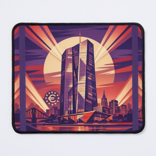 Item preview, European Central Bank Frankfurt Art Deco Travel Poster designed and sold by Earth Celebration Designs.