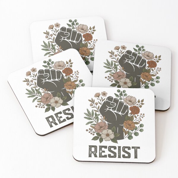 Item preview, Floral Resist Raised Fist Empowerment Design designed and sold by blackBubble1.