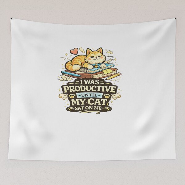 Item preview, I Was Productive Until My Cat Sat on Me Funny Cat Design designed and sold by StyleLap.
