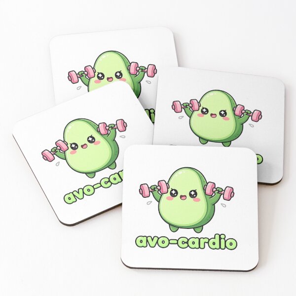 Item preview, Fitness Avocado “Avo-Cardio” – Kawaii and Fun Sport Humor Sticker designed and sold by ShowOwnCreate.