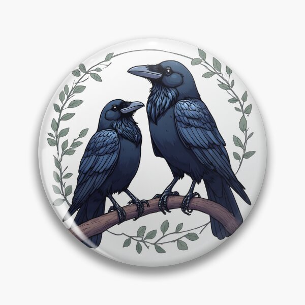 Item preview, Mystical Raven Pair – Dark Nature Gothic Illustration designed and sold by Karolina’s Cozy Creations.