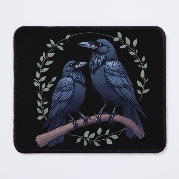Item preview, Mystical Raven Pair – Dark Nature Gothic Illustration designed and sold by Karolina’s Cozy Creations.