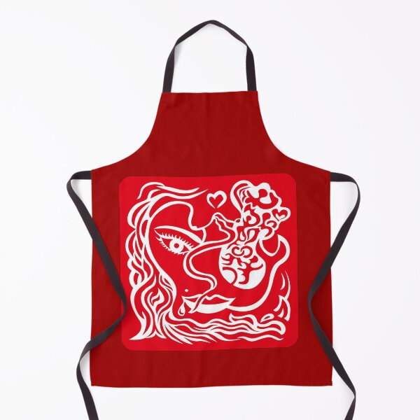 Item preview, Abstract Woman Line Art – Passionate Guarded Red White 7 designed and sold by Angela Abstract Art .