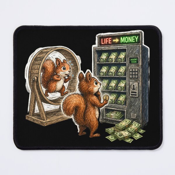 Item preview, Squirrel Work vs Money Sticker – Funny Life Choice Animal Humor Art designed and sold by Felixuss.