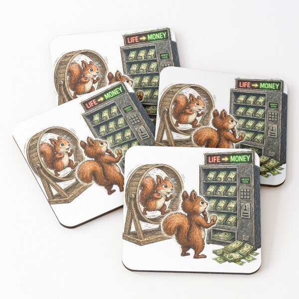Item preview, Squirrel Work vs Money Sticker – Funny Life Choice Animal Humor Art designed and sold by Felixuss.