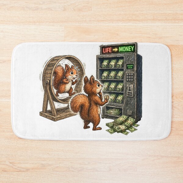 Item preview, Squirrel Work vs Money Sticker – Funny Life Choice Animal Humor Art designed and sold by Felixuss.
