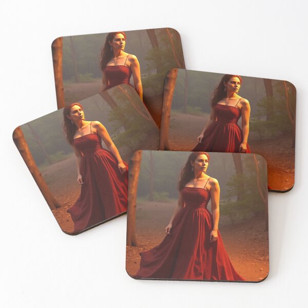 Item preview, Forest Flame Red Dress Woman Art designed and sold by blush-horizon.