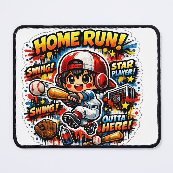 Item preview, Home Run Dreamer – Kawaii Graffiti Baseball designed and sold by Joyfulfabric.