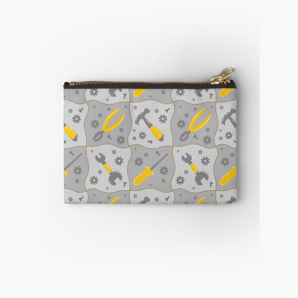 Item preview, Checkerboard grey builder tools toolbox construction repeat seamless pattern designed and sold by ButterflyKissCollab.