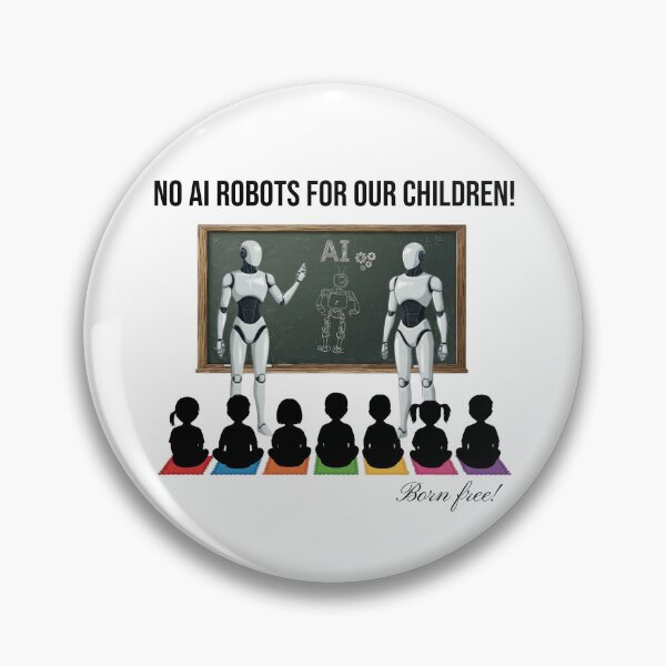 Item preview, No AI robots for our children [p3en3] designed and sold by BornFree2026.
