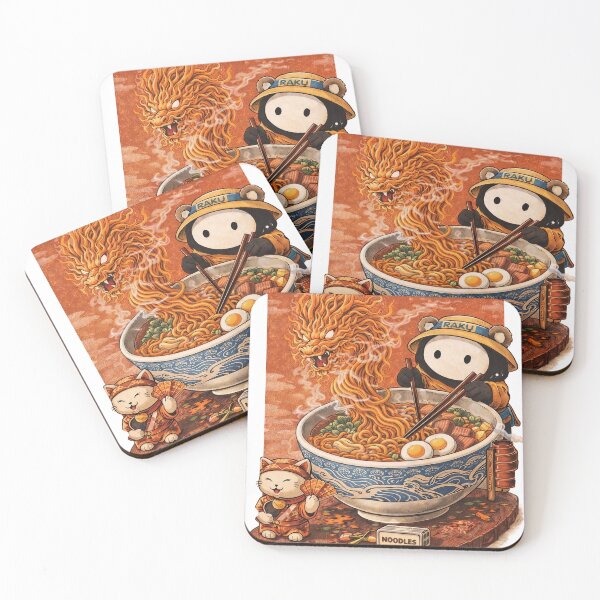 Item preview, Hungry Raku Eating Dragon Noodles designed and sold by RakuWorld.