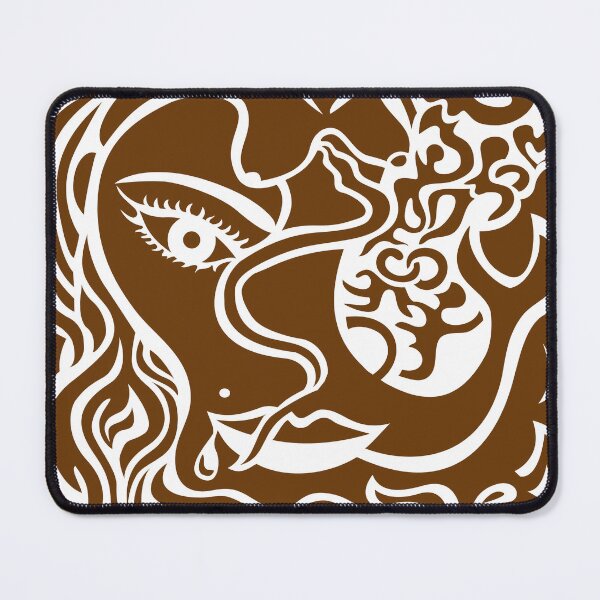 Item preview, Abstract Woman Line Art – Passionate Guarded Brown White 9 designed and sold by Angela Abstract Art .
