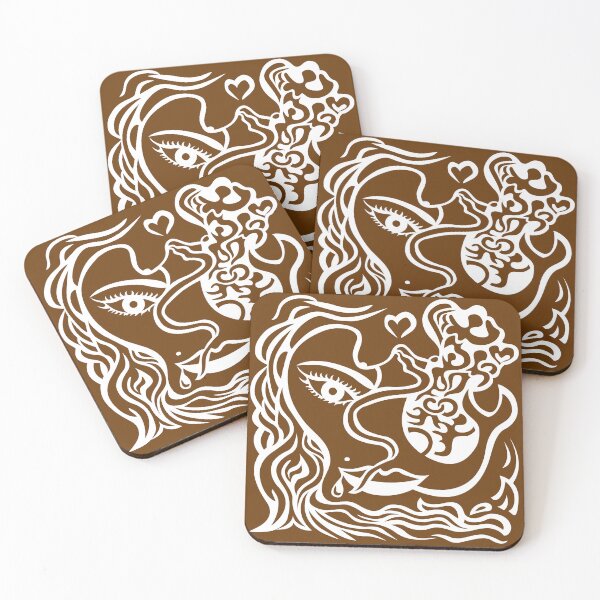 Item preview, Abstract Woman Line Art – Passionate Guarded Brown White 9 designed and sold by Angela Abstract Art .