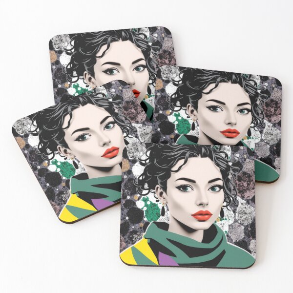 Item preview, Glimmer Pop Modern Woman Portrait Art designed and sold by blush-horizon.