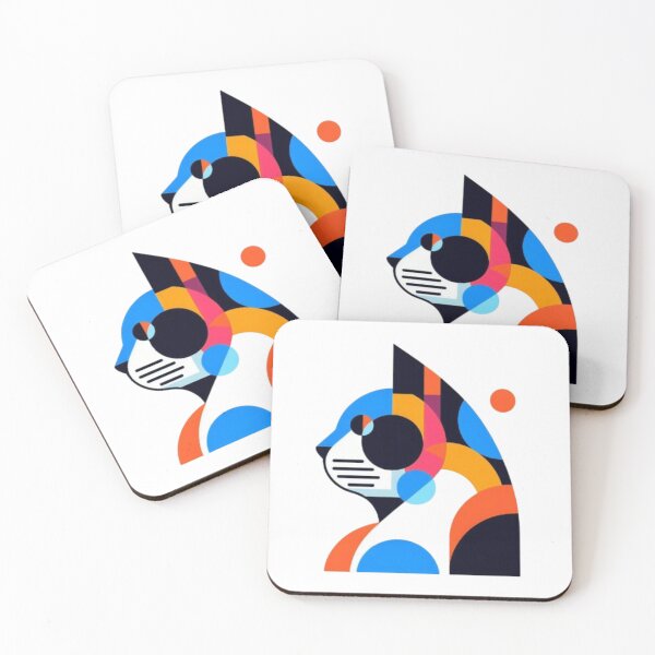 Item preview, Geometric Cat – Abstract Colorful Design designed and sold by Dogandesighn.
