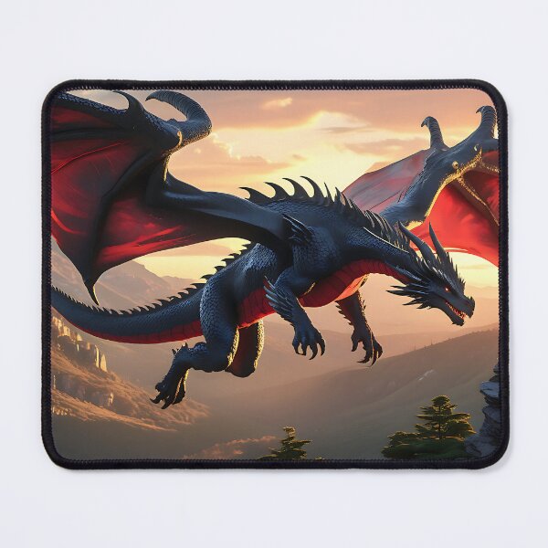 Item preview, Majestic Black and Red Dragon in Flight designed and sold by PsyTrippyDreams.