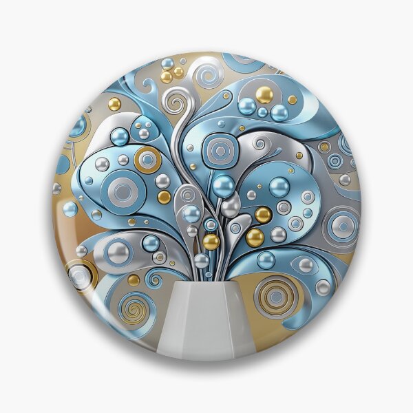 Artikelvorschau, Gustav Klimt Blaue Blumen entworfen und verkauft von Vicky Brago-Mitchell®.