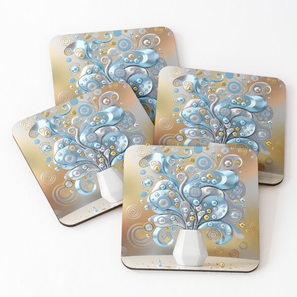 Item preview, Gustav Klimt Blue Flowers designed and sold by Vicky Brago-Mitchell®.