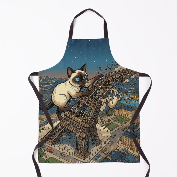 Item preview, Kaiju Cat Destroying the Eiffel Tower in Paris – Funny Cat Sticker & T-Shirt designed and sold by The Cat-astrophic Corporation.