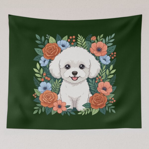 Item preview, Cute Teacup Poodle Puppy Floral Design - Dog Lover Gift designed and sold by The Real Life Symphony.