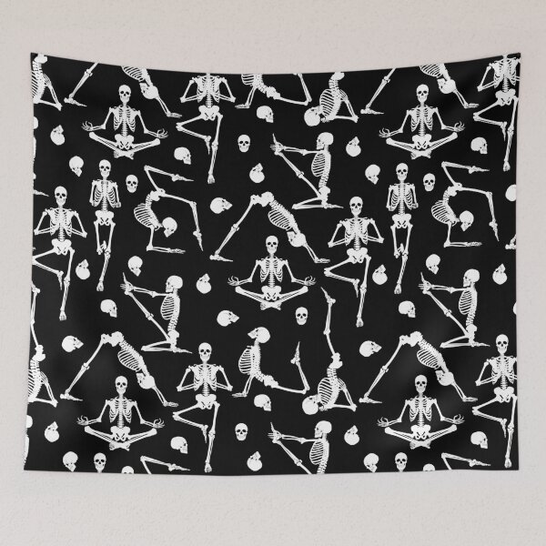 Item preview, yoga skeletons bones anatomy skull creepy designed and sold by Gossip Rag.