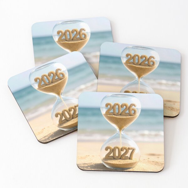 Item preview, New Year 2027 Hourglass on Beach Sand designed and sold by Maria Dryfhout.