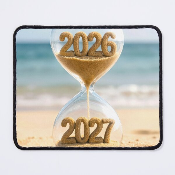 Item preview, New Year 2027 Hourglass on Beach Sand designed and sold by Maria Dryfhout.