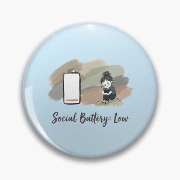 Item preview, Social Battery Low Introvert Illustration designed and sold by Quiet Mode Studio.