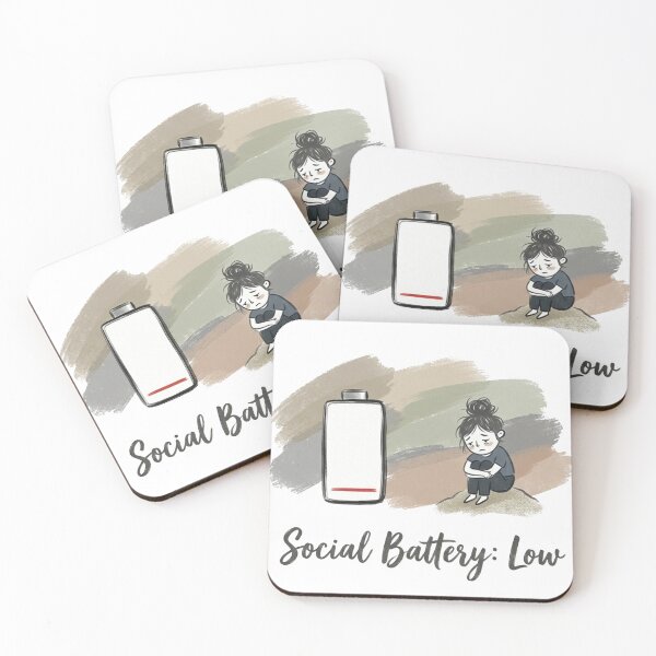 Item preview, Social Battery Low Introvert Illustration designed and sold by Quiet Mode Studio.